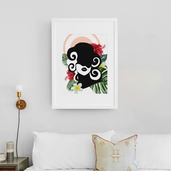 Modern Wall Art Print Tropical Woman Unframed - Picture 11 of 16